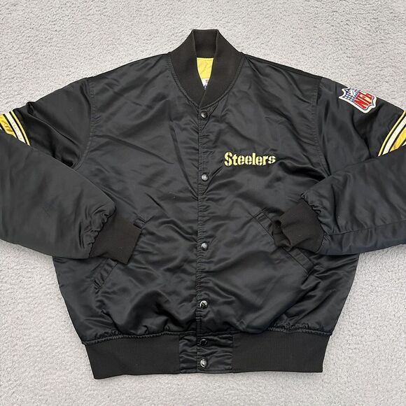 VTG Starter Pro Line Pittsburgh Steelers Satin Bomber Jacket Mens Large USA Made - Picture 1 of 11